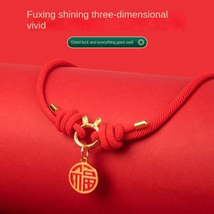 <span class=keywords><strong>Lucky</strong></span> Cat Collar Solid Umwelt freundliche verstellbare Fortune Ingot Anhänger Halskette Longe vity Lock Choker Neujahrs fest - Product Image 2