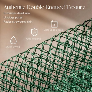 Custom logo African Net <b>Sponge</b> Exfoliating <b>Bath</b> Brush for Body Cleaning <b>Sponge</b> with Knots Drawstring Design Suits All Skin Types - Product Image 4