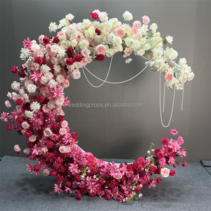 Artificiale festa di nozze colorato in seta fiore arco <span class=keywords><strong>luna</strong></span> <span class=keywords><strong>sfondo</strong></span> per la proposta di nozze decorazione - Product Image 2