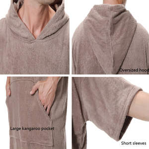 Cotone fasciatoio personalizzato <span class=keywords><strong>Poncho</strong></span> con cappuccio asciugamano surf <span class=keywords><strong>Poncho</strong></span> asciugamano per adulti - Product Image 6