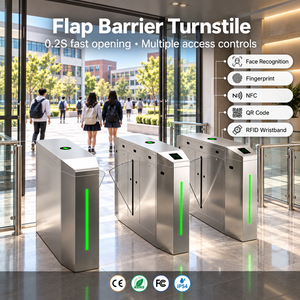 ประตูรั้วกั้นอัตโนมัติสแตนเลสพร้อมเครื่องอ่าน RFID NFC ควบคุมการเข้าออก ป้องกันการเข้าตามหลัง สำหรับโรงเรียน พิพิธภัณฑ์ - Product Image 1