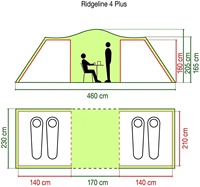 Tente de luxe à deux étages pour 4 à 6 personnes, idéale pour le camping familial et la randonnée en plein air, avec des poteaux en fibre de verre à armature droite