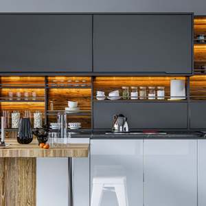 White Lacuqered Modern Style Kitchen <b>Cabinet</b> with Blum Hardware - Product Image 3