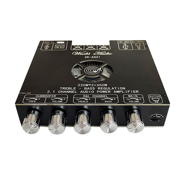 ZK-AS21 2.1 channel TPA3255 BT digital power amplifier board module high and low tone subwoofer 220W * 2 + 350W