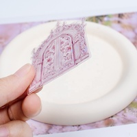 Fournitures de journalisation personnalisées OEM, ensemble d'autocollants en PET avec estampage à chaud transparent pour scrapbooking DIY