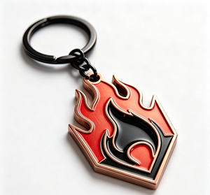 <b>Anime</b> Flame Metal Key Chain Alloy Pendant Enamel Keyring 3D Fire Shape Gift Souvenir - Product Image 2