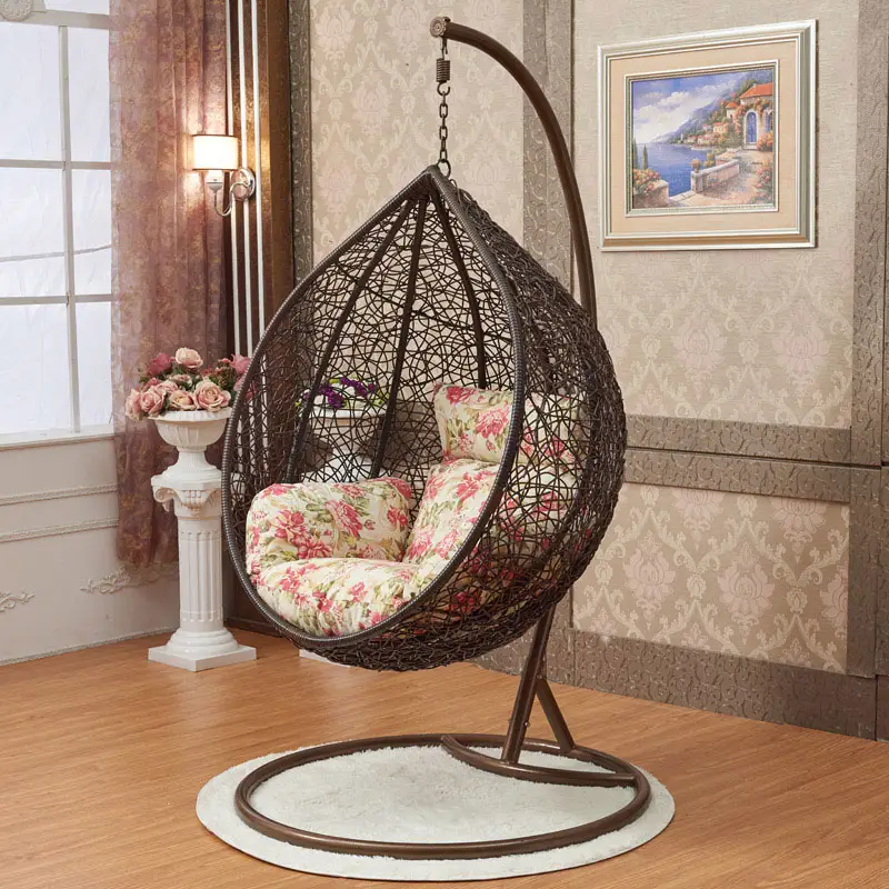 High Quality Modern garden furniture patio large swing chair hanging egg chair cheap price factory sale rattan hanging egg chair