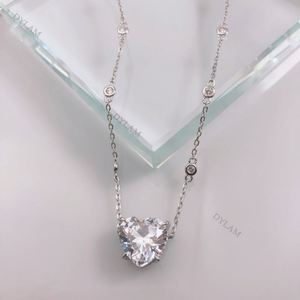 Collar de Plata de Ley 925 con Baño de Rodio y Circonitas 5A, Diseño de Corazón Eterno, Joyería de Lujo Personalizada Dylam - Product Image 4