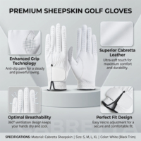 Guantes de Golf de Piel Cabretta de Excelente Calidad, Ligeros, Suaves y Transpirables, Unisex, de Secado Rápido, Anti-UV, para Deportes al Aire Libre