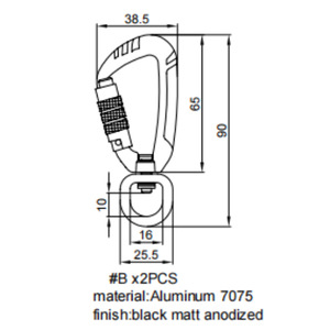 Aluminum Pet Buckle 1305TN Rotate 360 Degrees For <b>Dogs</b> Tactical Fitting Durable Solid Style - Product Image 2