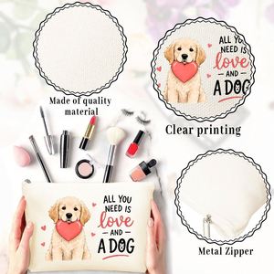 Cadeau sur le thème du Golden Retriever pour maman, filles, voyages, anniversaires, trousse de toilette et de maquillage avec fermeture éclair - Product Image 4