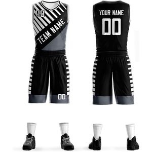 Custom Men Basketball Jersey Set Personalized Team Name Number Sublimated Moisture Wicking V-Neck Uniform Sports Apparel - Product Image 1