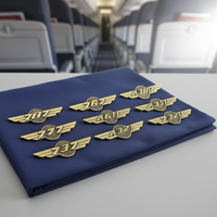 Badge et emblème en alliage de zinc plaqué argent, thème ailes d'ange, pour avions Boeing A380 A350 A330 A321 A319 - Vente en gros