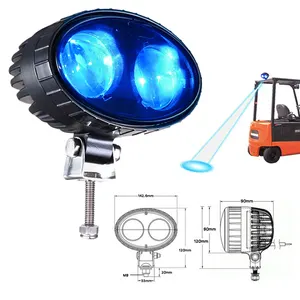 12V Oval aluminium forklift blue spot light safety warning led lamp 6W