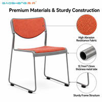 Chaise de formation empilable ergonomique avec base à patins pour visiteurs, idéale pour les salles de classe, les bureaux et les salles de réunion