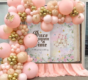 Princesse toile de fond château rose Floral princesse bébé douche décoration pour filles conte de fées livre papillon <span class=keywords><strong>papier</strong></span> <span class=keywords><strong>peint</strong></span> - Product Image 3