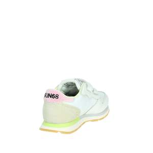 Sun68 Girls' Sneakers White Pink Velcro Closure Trendy Canvas <b>Shoes</b> - Product Image 3