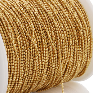 Chaîne à perles en acier inoxydable plaqué or 18 carats, perles facettées, pour bracelet, collier, chaîne à pompons DIY - Product Image 1