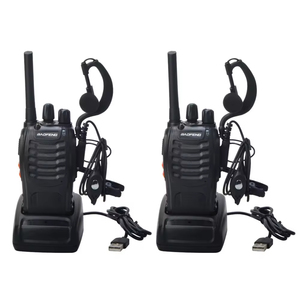 2 talkies-walkies <span class=keywords><strong>Baofeng</strong></span> BF-88E <span class=keywords><strong>PMR446</strong></span> 0,5W/2W UHF 446.00625-446.19375MHz 12,5KHz avec chargeur USB et écouteurs <span class=keywords><strong>PMR446</strong></span> sans licence - Product Image 1