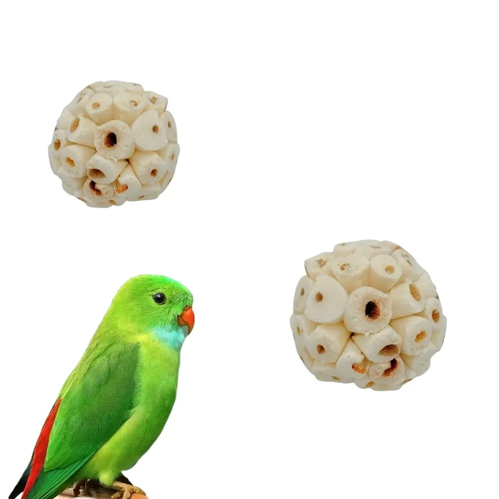 Uccello giocattolo naturale sola ball morbido da masticare strappo giocattolo pappagallo appesa campana giocattolo di carta da strappo