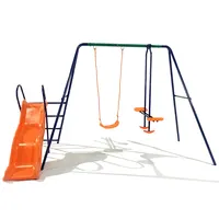 Neue Outdoor Spielplatz Ausrüstung Kunststoff Rutsche Und Kinder Schaukel Spielen Set Für Kinder