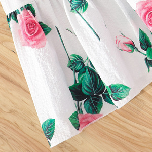 <span class=keywords><strong>Robe</strong></span> de Fille Style Coréen à Fleurs, Manches Longues, Robes d'Anniversaire Élégantes Roses pour Filles de 12 Ans - Product Image 3