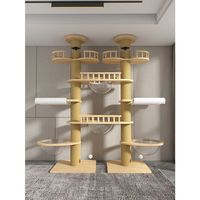 Arbre à chat personnalisé en bois, sisal et papier, écologique, pour chats de grande taille, à fixer au plafond, pour griffer à l'intérieur