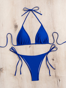 Maillot de bain de fitness triangle sexy à impression personnalisée en 3D Maillots de bain pour femmes Col en V Maillots de bain <span class=keywords><strong>Bikini</strong></span> brésilien Vêtements de plage Ensemble deux pièces - Product Image 3