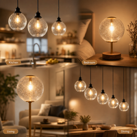 Abat-jour en verre bulle vintage style ferme, accessoire de luminaire suspendu, décoration pour maison d'hôtes