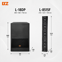 Système de sonorisation colonne active DSZ L-8515F+L-18DP et caisson de basses pour événements, hôtels, salles de concert - Étanche