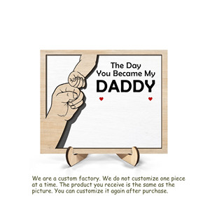 Cadeau commémoratif en bois pour la fête des pères : « Le jour où j'ai devenu père de votre enfant » – Cadeau souvenir pour papa - Product Image 4