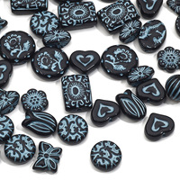 Perle dispersée acrylique noir baroque rétro dessin au trait perle bricolage à la main boucles d'oreilles bijoux accessoires