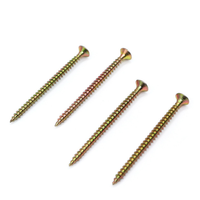 Zinc plaqué m4.2 aggloméré vis en acier au carbone fraisage 1/4 torx emplacement plat socket tête bois aggloméré vis