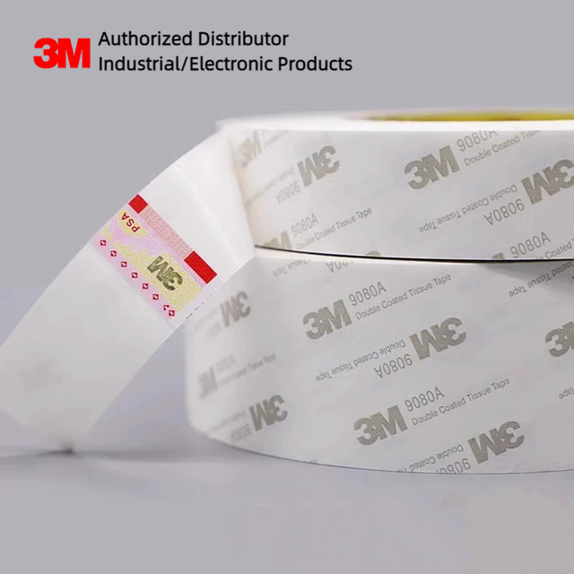 3M 9080A Tissue Carrier Double Coated Tape, Acrylic Adhesive,Versatile Use in Electronics, Appliances, Furniture, Custom Shapes