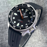 Tandoorio SKX mod 37mm NH35 montre mécanique hommes petites femmes montre-bracelet Orange main étanche Sport en acier natation horloge Vintage