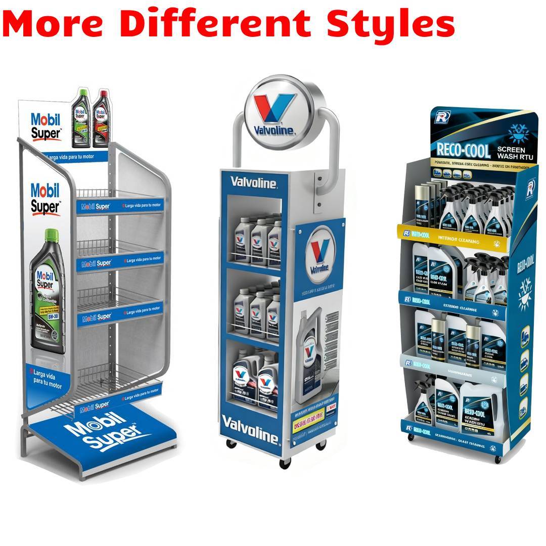 Custom Cardboard Gasoline Display Stand Foldable Floor Rack for Gas Station Convenience Store & Retail Stores — view 6
