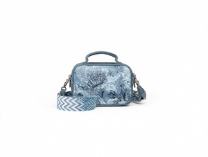 Bolso cruzado cuadrado para mujer con estampado floral, de material suave, para uso diario en todas las estaciones - Product Image 1