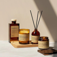 Flacon d'aromathérapie en verre brun, flacon opaque haut de gamme, diffuseur à bâtonnets, bouteille de parfum d'ambiance pour la maison et la chambre, avec 3 bâtonnets aromatiques