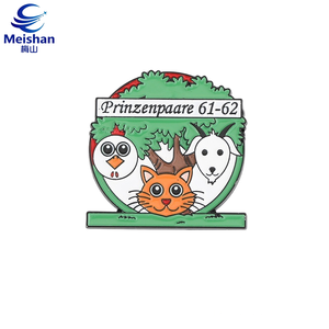 Insignia Cultural Tradicional de Aleación Metálica Esmaltada Azul Vintage con Patrón de Nubes de Meishan y Relieve de Tinta al Estilo Pintura a la Tinta del Horizonte del <span class=keywords><strong>Atardecer</strong></span> junto al Mar - Product Image 4