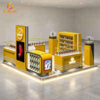 Vitrine de présentation de cosmétiques de luxe et présentoirs haut de gamme pour parfums avec comptoir en verre trempé pour centre commercial
