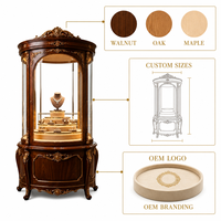 Vitrine à bijoux vintage verticale avec éclairage LED pour musée, magasin de détail et bijouterie