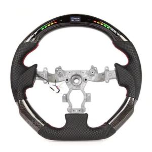 Volante Deportivo de Fibra de Carbono Real con LED de Velocidad RPM para Nissan <span class=keywords><strong>GTR</strong></span> <span class=keywords><strong>R35</strong></span>, Cuero Negro, 3 Runner - Product Image 3