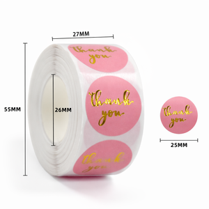 Etiquetas Adhesivas Redondas Personalizadas al por Mayor con Logotipo, Rollo de Vinilo Impermeable para Impresora de Etiquetas, Etiqueta de Agradecimiento con Lámina Dorada - Product Image 2