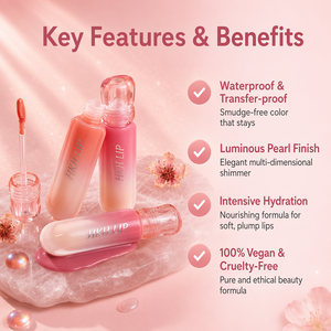 Brillo Labial Personalizable HKH, 6 Colores, Hidratante, Resistente al Agua, Sin Transferencia, con Brillo, Tinte Labial Vegano - Product Image 2