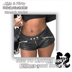 Shorts Mini de Piel Sintética, Talla Estadounidense, Moda 2025, Sexy, Casuales, Ajustados, Tejidos, Transpirables y Ecológicos, Nuevas Llegadas al Por Mayor - Product Image 2