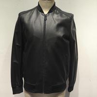 Blouson aviateur en cuir d'agneau véritable noir pour homme, fermeture éclair, logo sur le devant, confortable, respirant, pour le bureau, la maison, l'automne et l'hiver