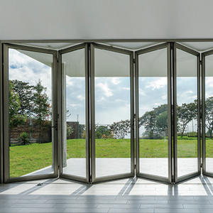 Puerta Corredera Plegable Antirrobo de Aluminio de Alta Resistencia Serie 75, Diseño Moderno de Fábrica, Garantía de 5 Años, Doble Vidrio Templado para - Product Image 1