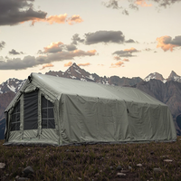 Tente de camping gonflable 17,2 pieds résistante à la pluie et à la neige, double couche, quatre saisons, installation rapide, deux chambres, salon, maison extérieure
