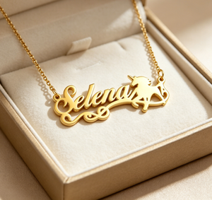 Collar con Nombre <span class=keywords><strong>de</strong></span> Unicornio Personalizado, Cadena <span class=keywords><strong>de</strong></span> Acero Inoxidable Chapada en Oro, Joyería <span class=keywords><strong>de</strong></span> Moda, Colgante con Inicial <span class=keywords><strong>de</strong></span> Nombre Personalizado - Product Image 4