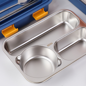 850ml Boîte à lunch isolée en acier inoxydable Bol à soupe Conteneur alimentaire Couverts 3 4 5 compartiments Stockage pratique des aliments - Product Image 5